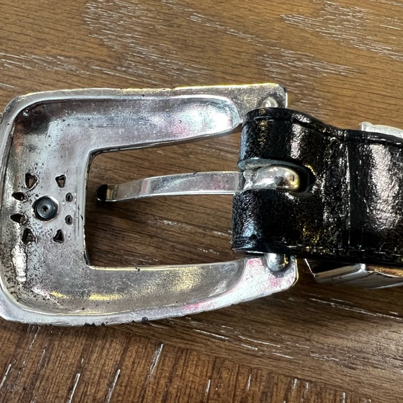 Brighton Black Leather Belt with Silver Buckle - Picture 5 of 6